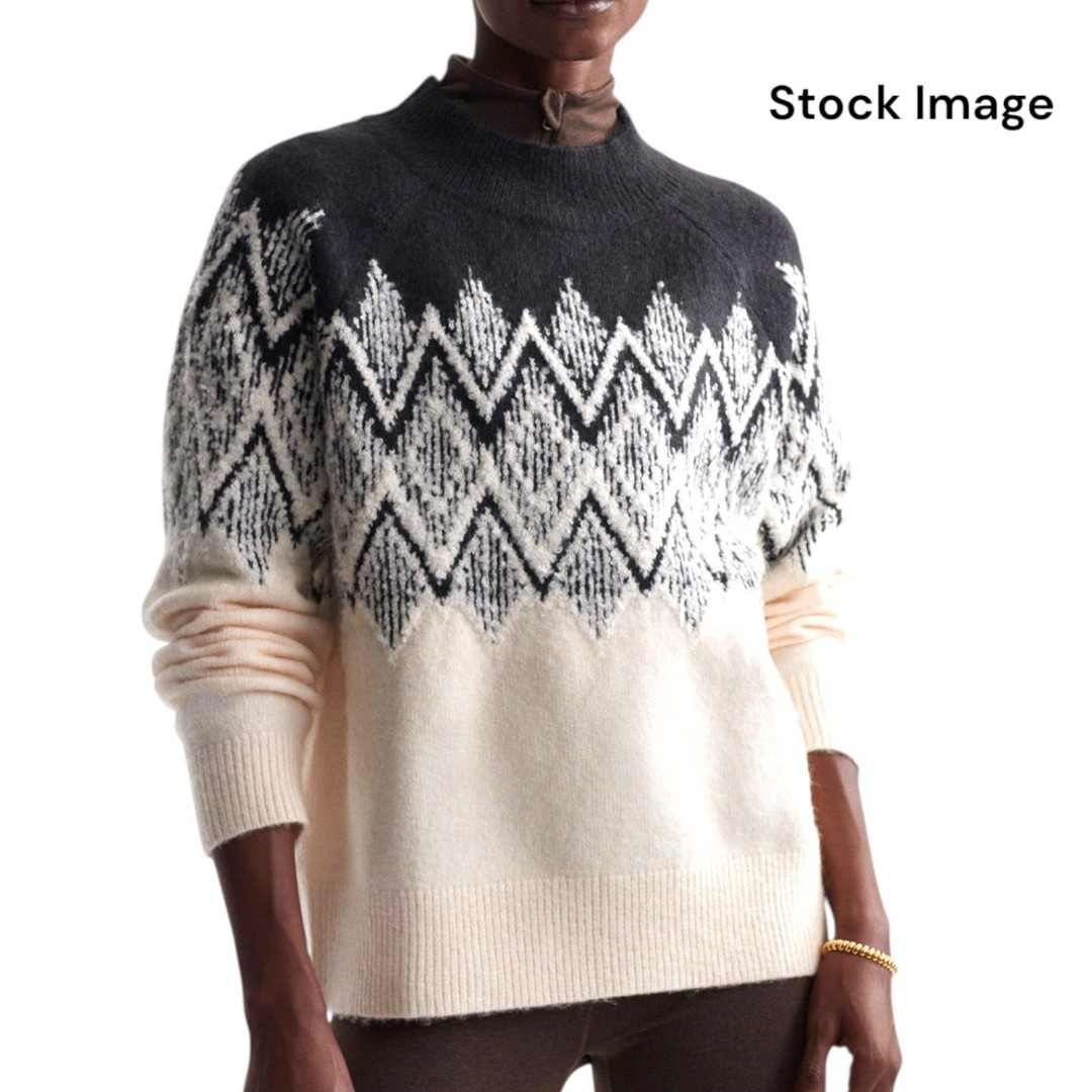 VARLEY Siren Relaxed Fair Isle Alpine Sweater Wm Sz Small Wool Blend NWT
