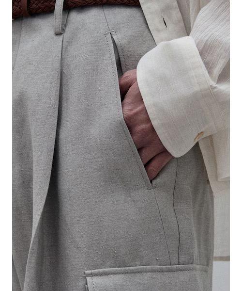 WYM LIDNM WOOL LINEN BACKSATIN CARGO