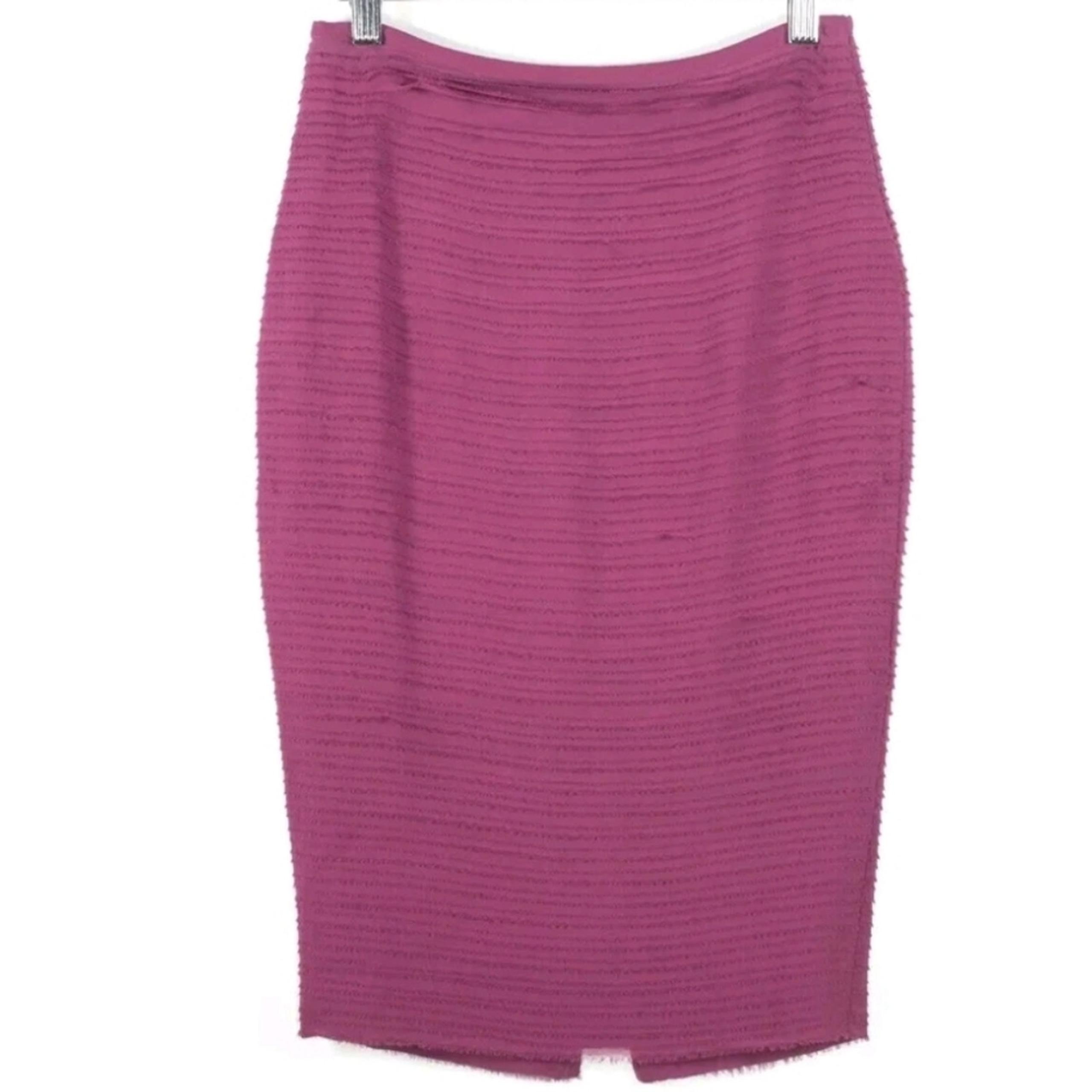 Burberry London Women's Fuchsia Pink Parchment Layer Fringe Silk Shirt Size 12