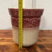Longaberger Pottery Woven American Craft ACO Paprika Maroon 2 Qt Utensil Crock