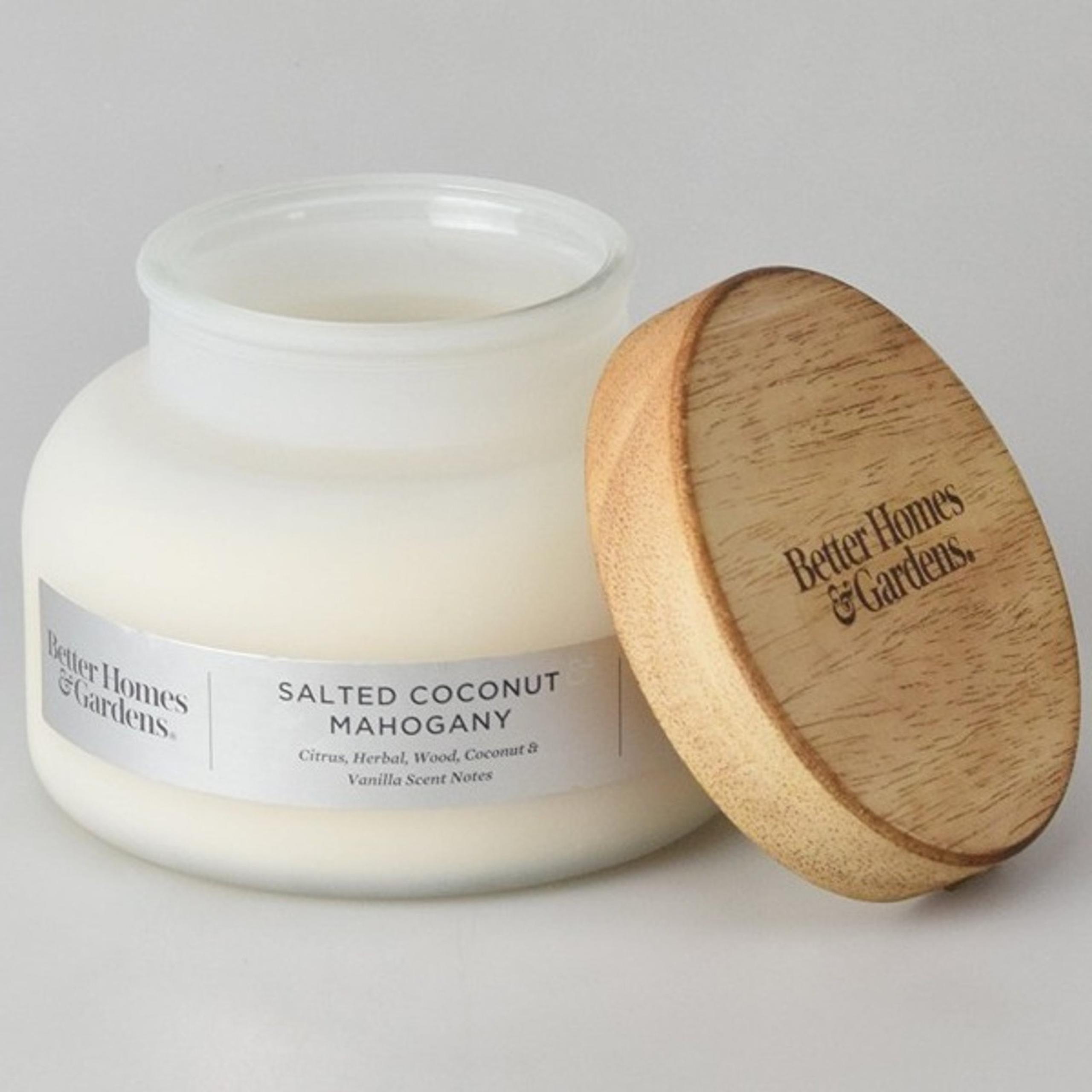 Better Homes & Gardens 18oz Salted Coconut Mahogany Scented 2-Wick Bell Candle