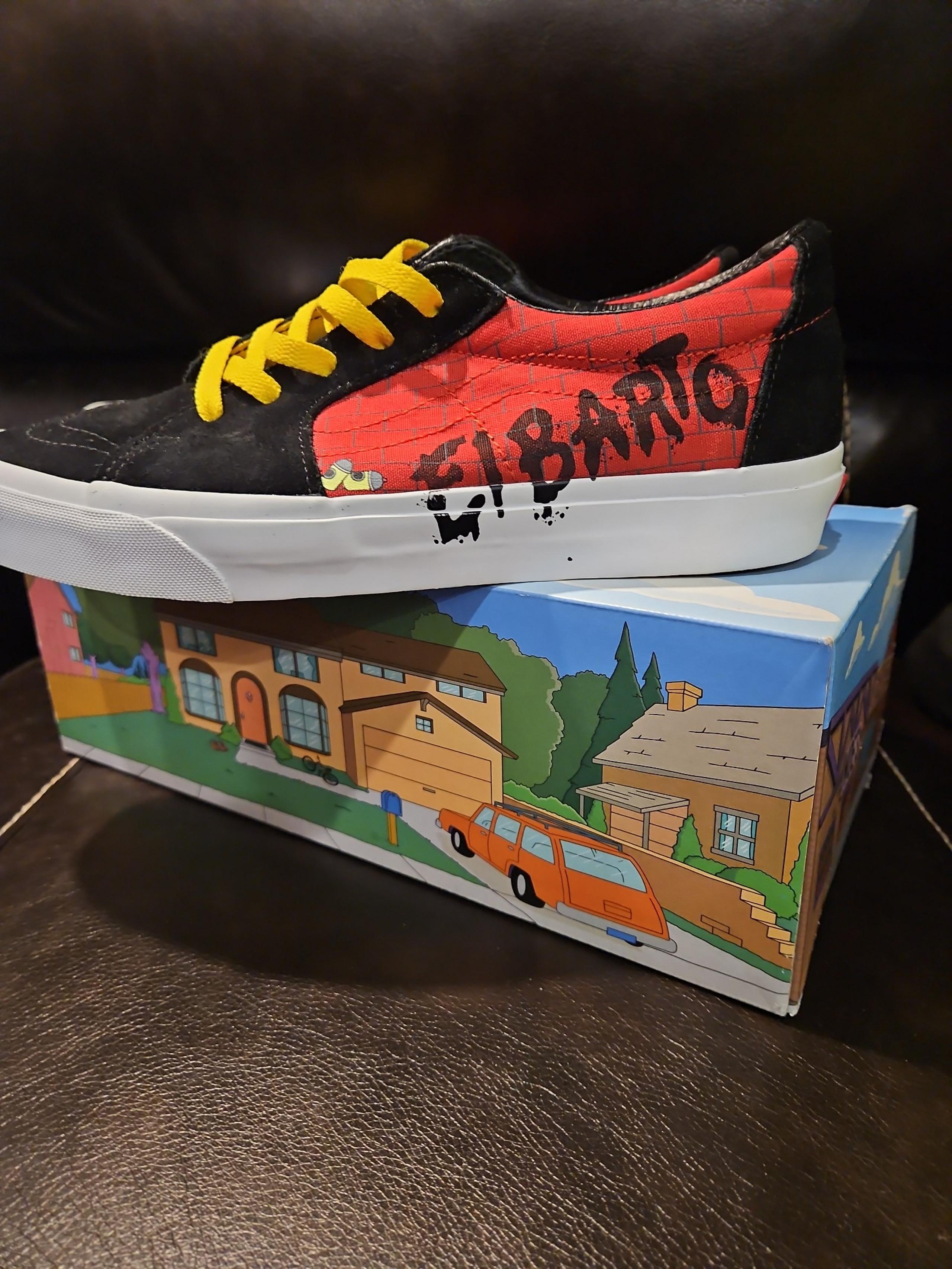 Vans Sk8 Low Simpsons El Barto Bart Mens US Size 9.5  Limited Edition