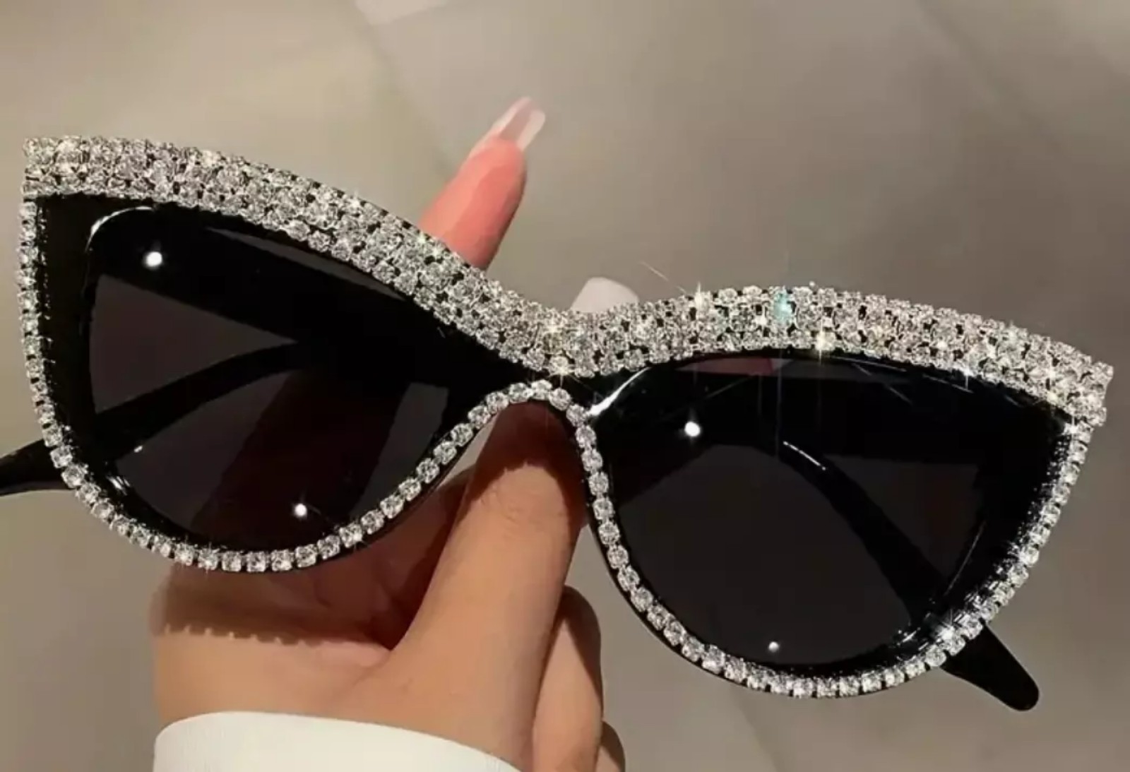 Vintage style cat eye sunglasses bling Rhinestone Black Bling Sparkly