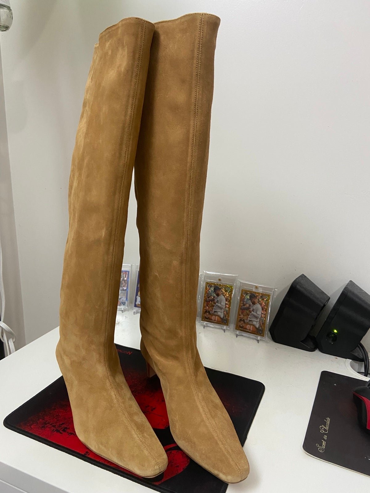 Staud WALLY BOOT TAN SUEDE Size 38.5