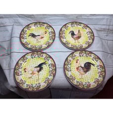 Rooster 4 American Atelier At Home Petite Provence #5074 Salad Plates 8