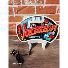 Vintage 5¢ Vacation USA Light-Up Sign With Stand