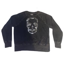 Zadig & Voltaire Sweatshirt Women Size Large Blue Skull Foil Cotton