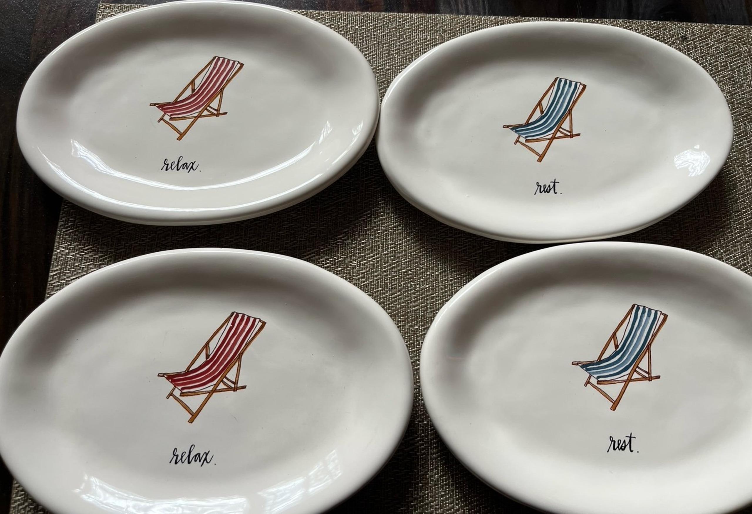 Rae Dunn set of 4 appetizer plates