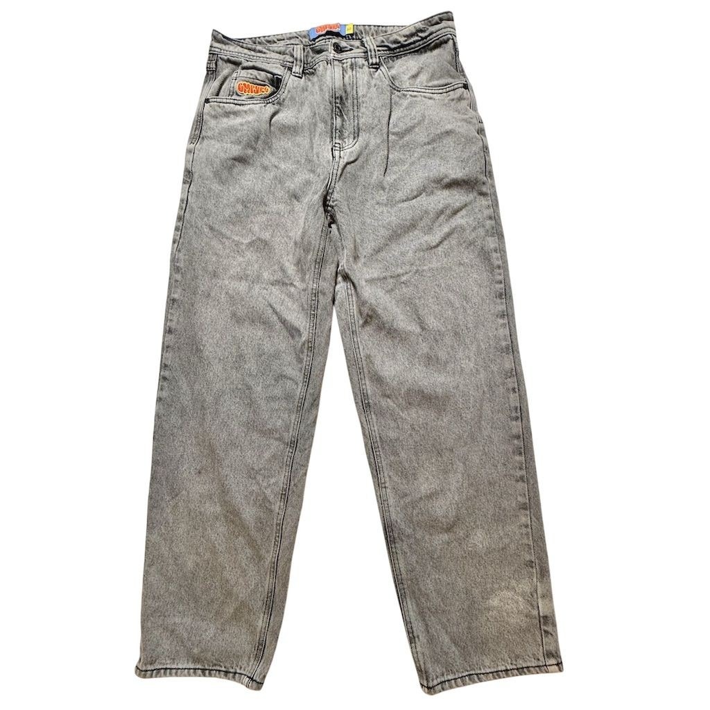 Empyre Unisex Gray Wide-Leg Distressed Skate Jeans Size M 32x32 VTG loose Y2K