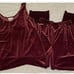 Chicos Burgundy Velour Tank & Pants Set Womens Small 0 Short Track Suit