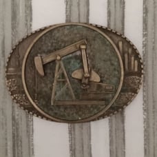 Oil Pump Jack (functionality moving parts) Belt Buckle (Rare)