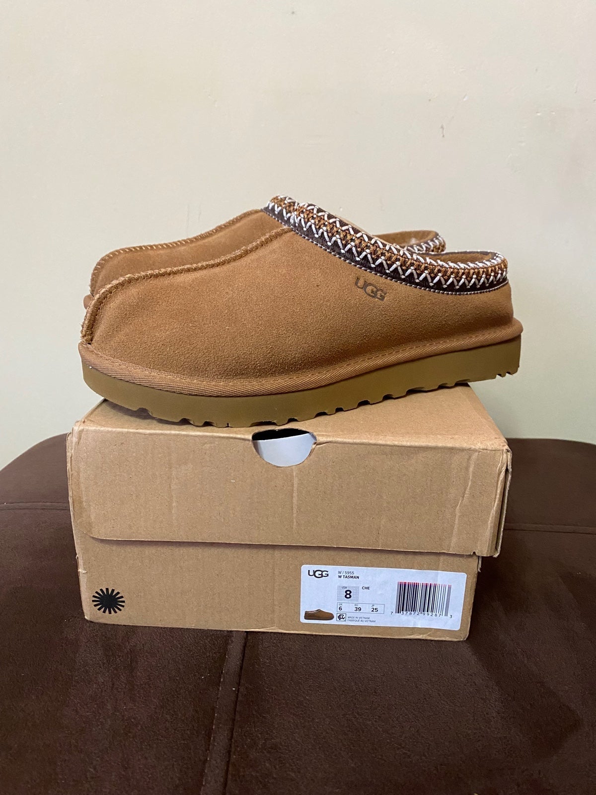 Brand New Women UGG Tasman Slippers Chestnut Size 8