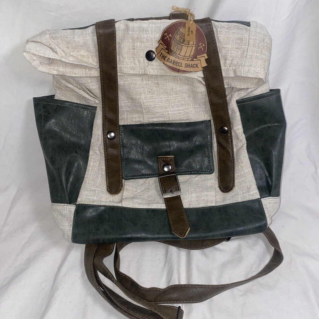 The Barrel Shack Handcrafted “The Adrianna” Bag Tote Backpack New Boho Linen