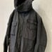 Dark gray hooded military jacket