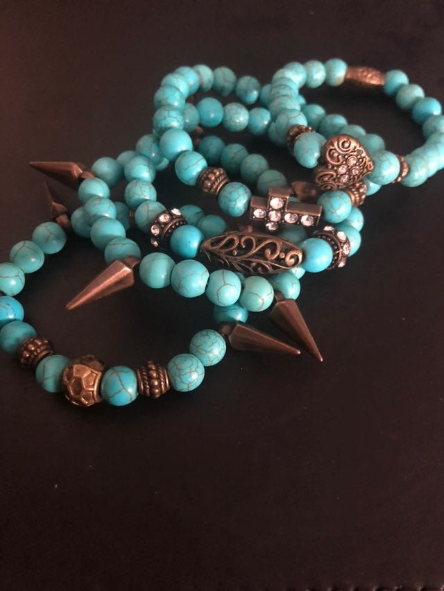 Stacked Natural Stone Bracelet