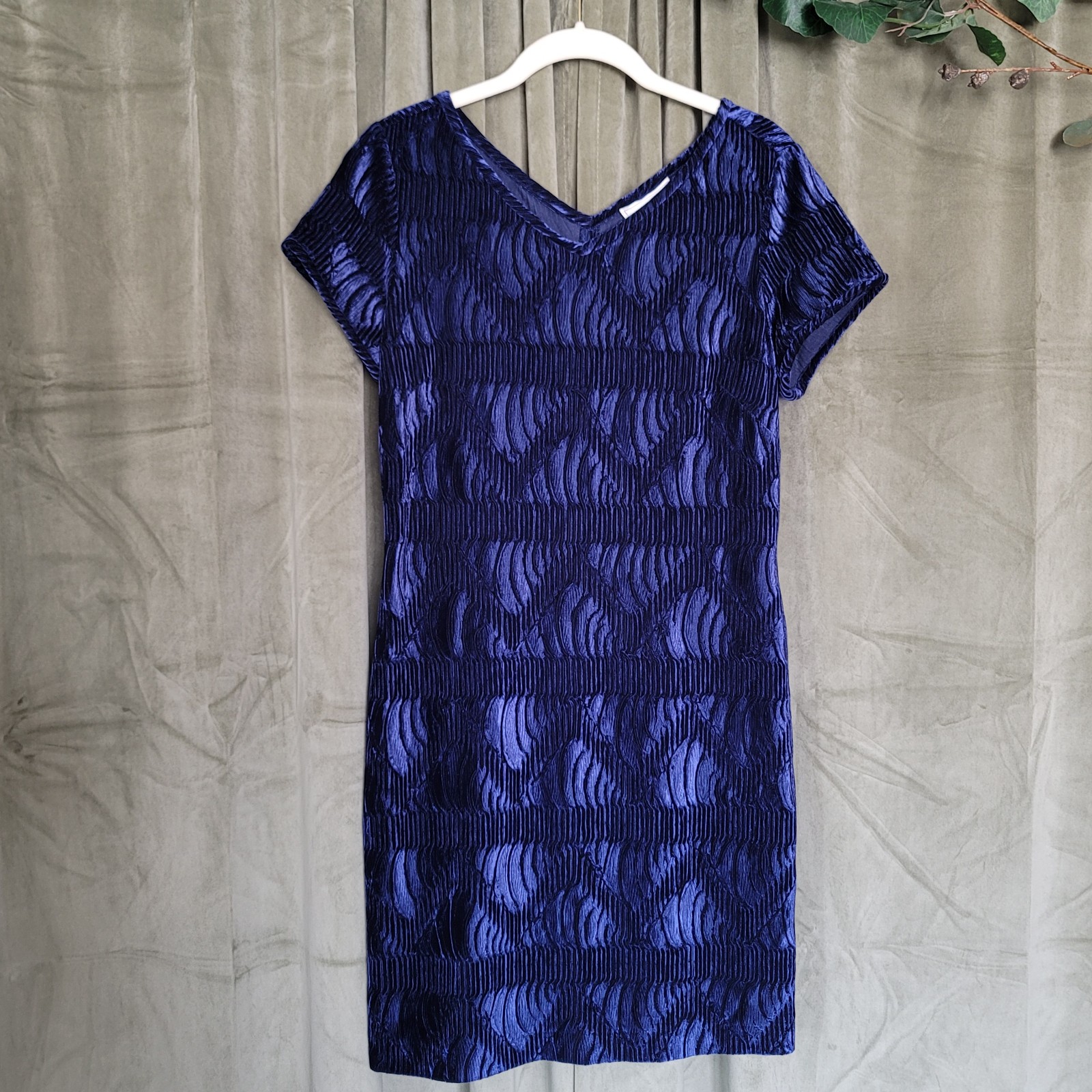 90s Blue Velvet Dress