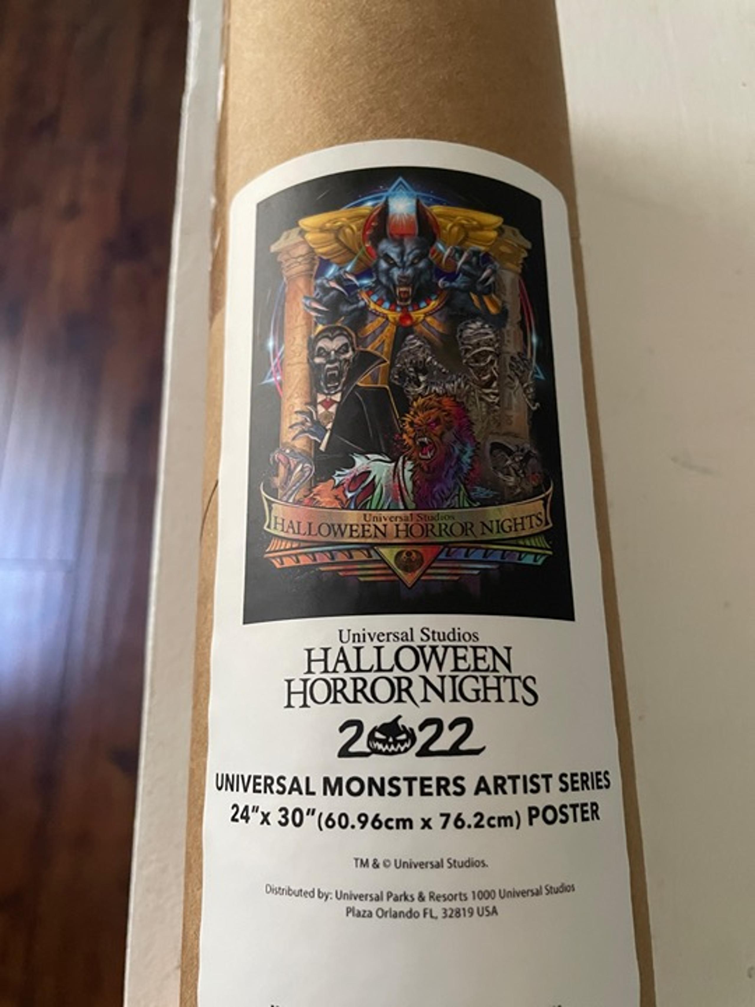 2022 Halloween Horror Nights Universal Monsters Artist Series Poster 24 x 30 New