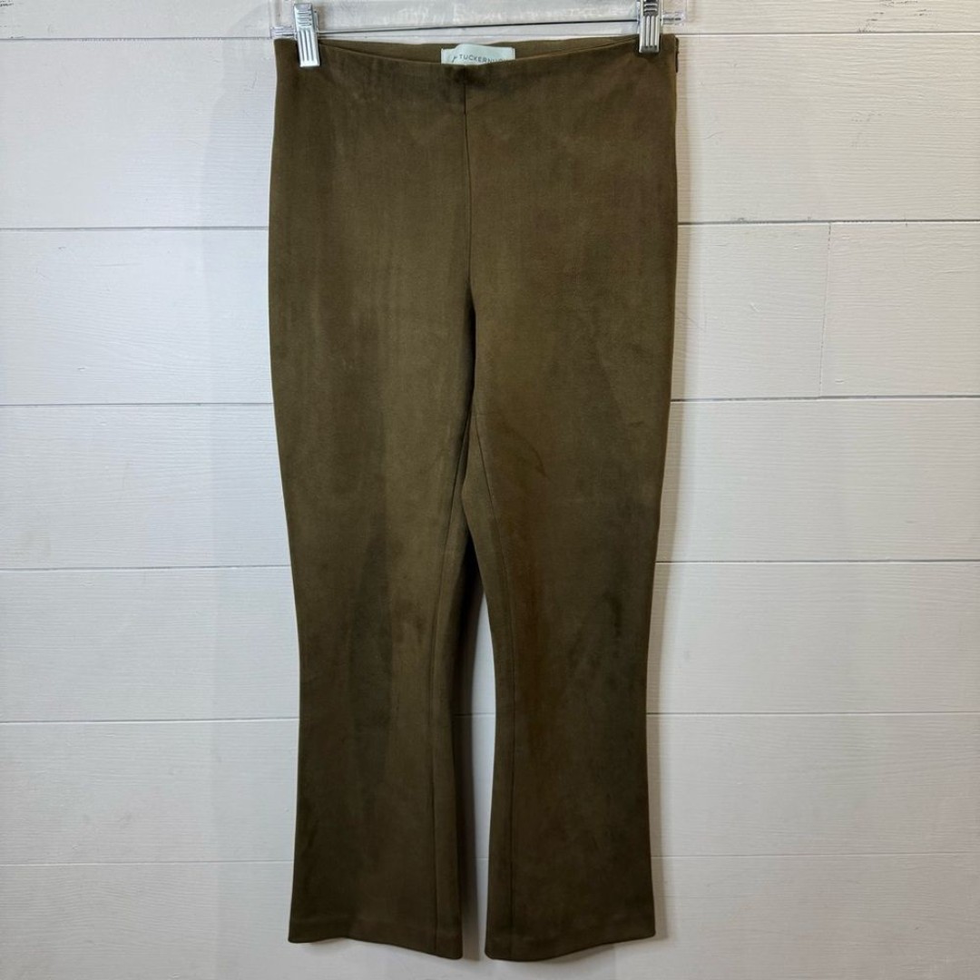 Tuckernuck Women's Faux Suede Flare Leg Mid Rise Stretch Pants Size XS