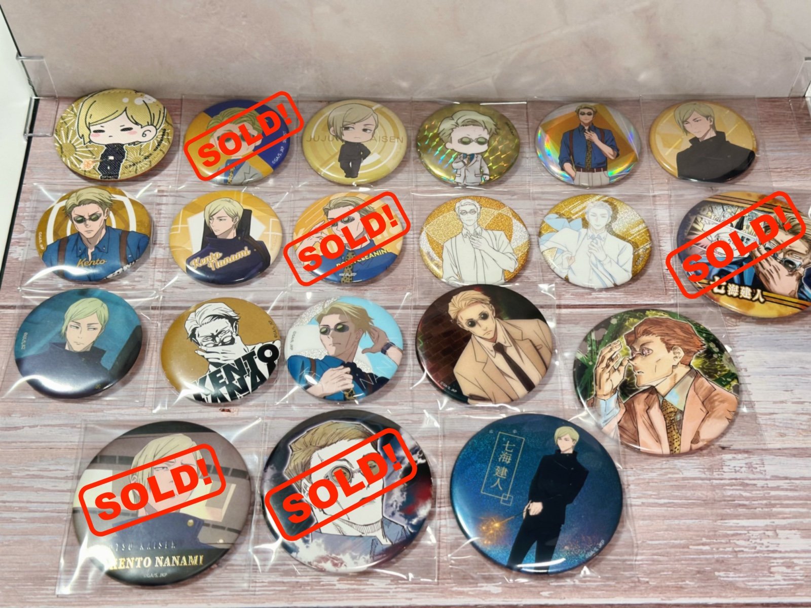 [RARE!!!] Jujutsu Kaisen Nanami Kento Badge Set Of 15