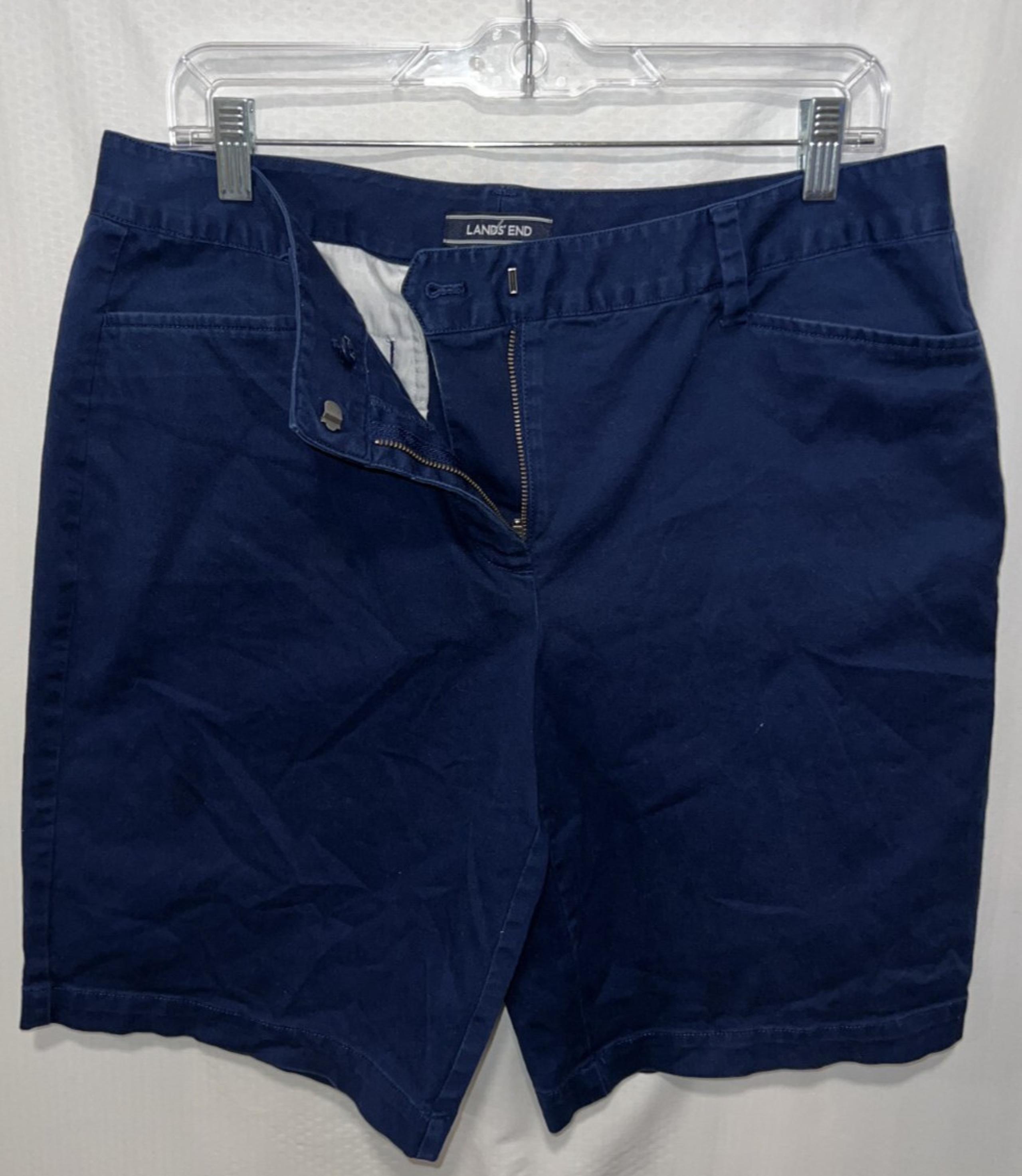 Lands' End Shorts Womens Size 12 Blue Khaki Chino Casual