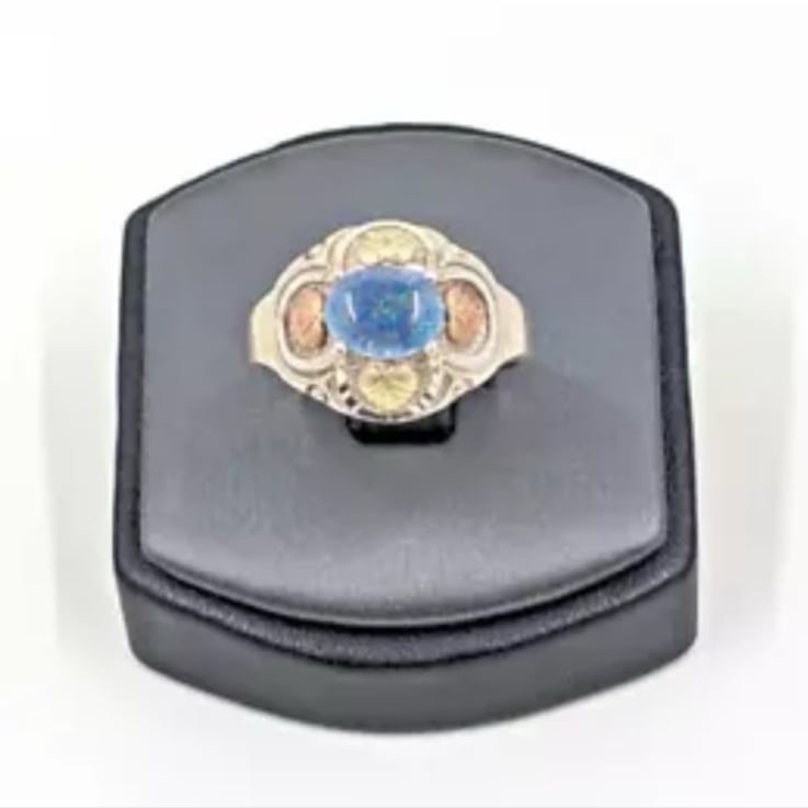 Black Hills- Sterling Silver/ 12k Gold OPAL Ring Sz 10  Up for sale is a Black H