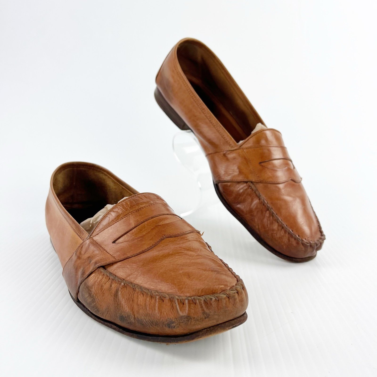 Cole Haan Brown Leather Classic Slip On Penny Loafers Shoes