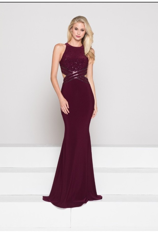 Glow by Color Dress G764 wine size 6