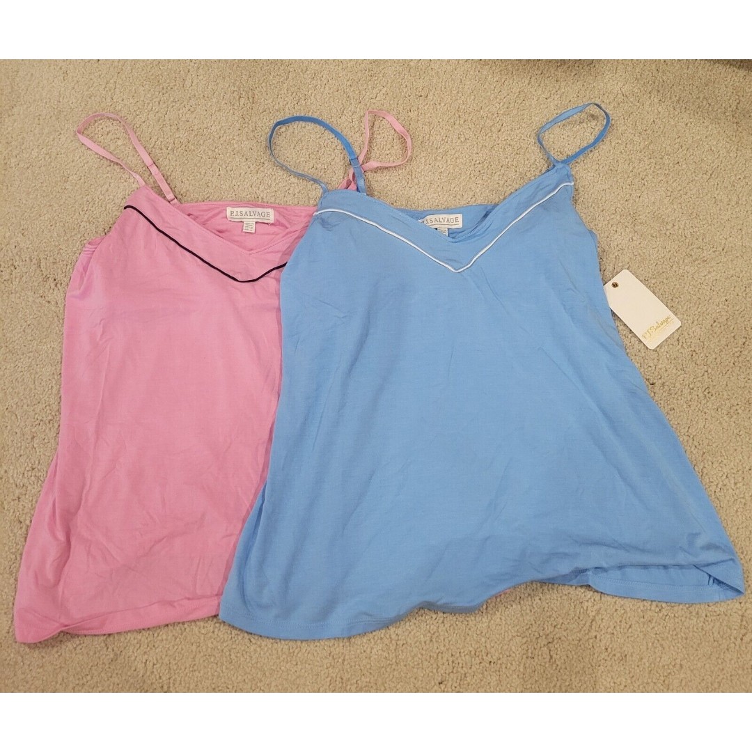 NWT (Lot Of 2) PJ Salvage Modal Cami Lounge Top Adjustable Strap Women's Medium