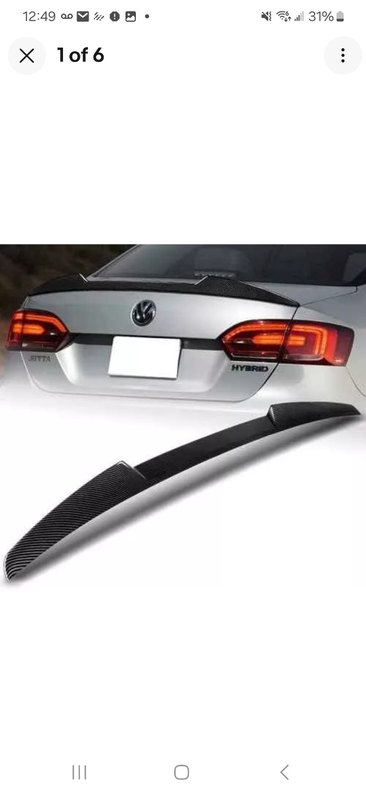 FIT 11-18 VOLKSWAGEN JETTA MK6 SEDAN M4-TYPE CARBON FIBER TRUNK LID SPOILER WING