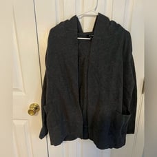 Grayson Mens Small Grey Cotton Hooded Cardigan