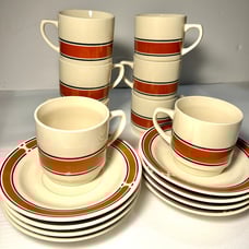 VTG 70's Kun-Lun Tea Cups & Saucer Set - 8 Count