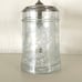 Glass beer stein with pewter lid