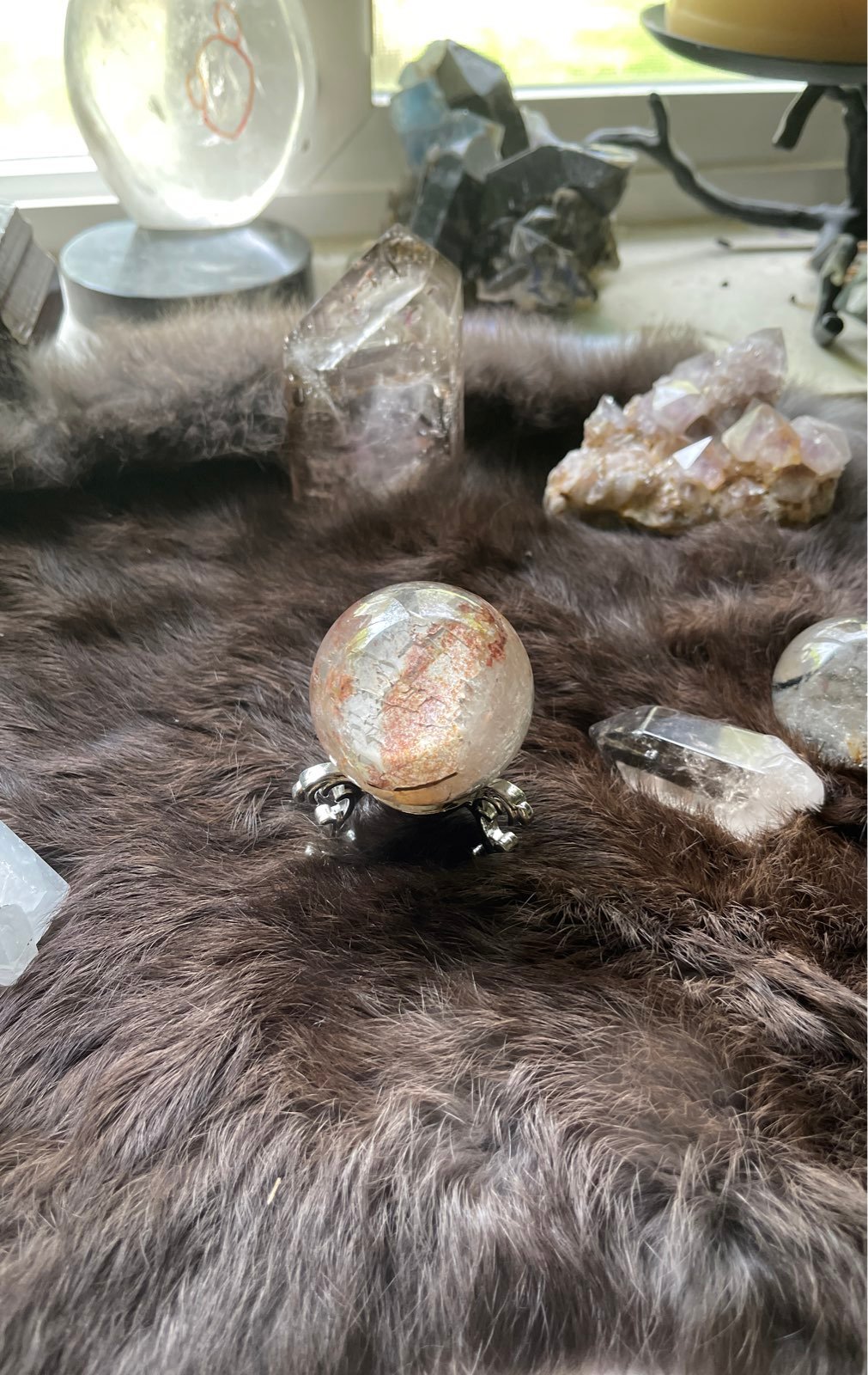 Garden quarts with black tourmaline