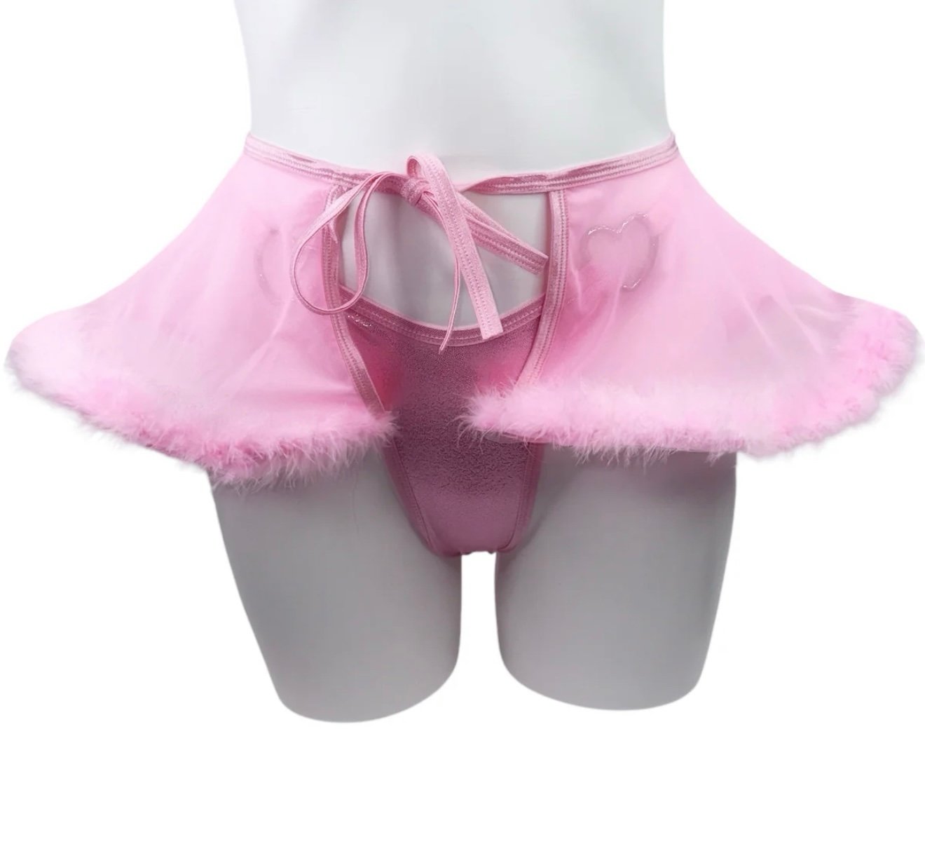 Honeiibeth Pink Fur Skirt