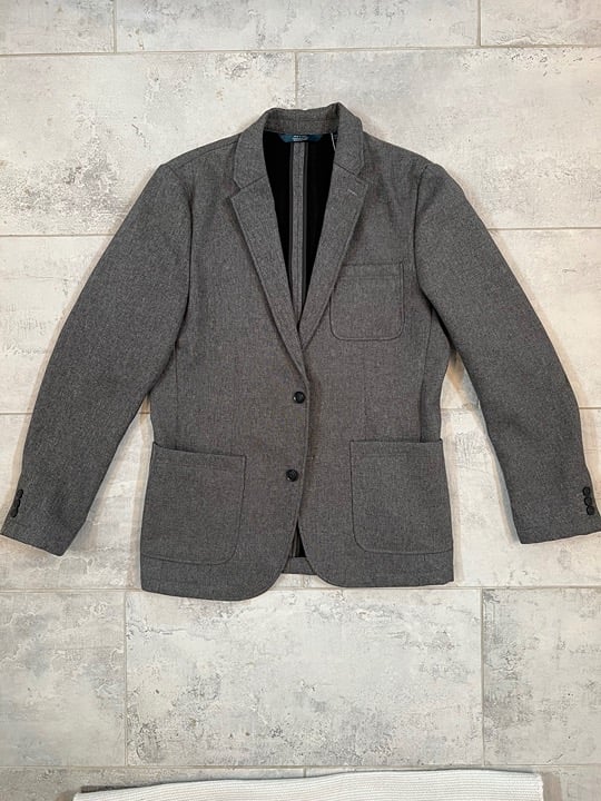 Mens Perry Ellis grey blazer suit jacket coat