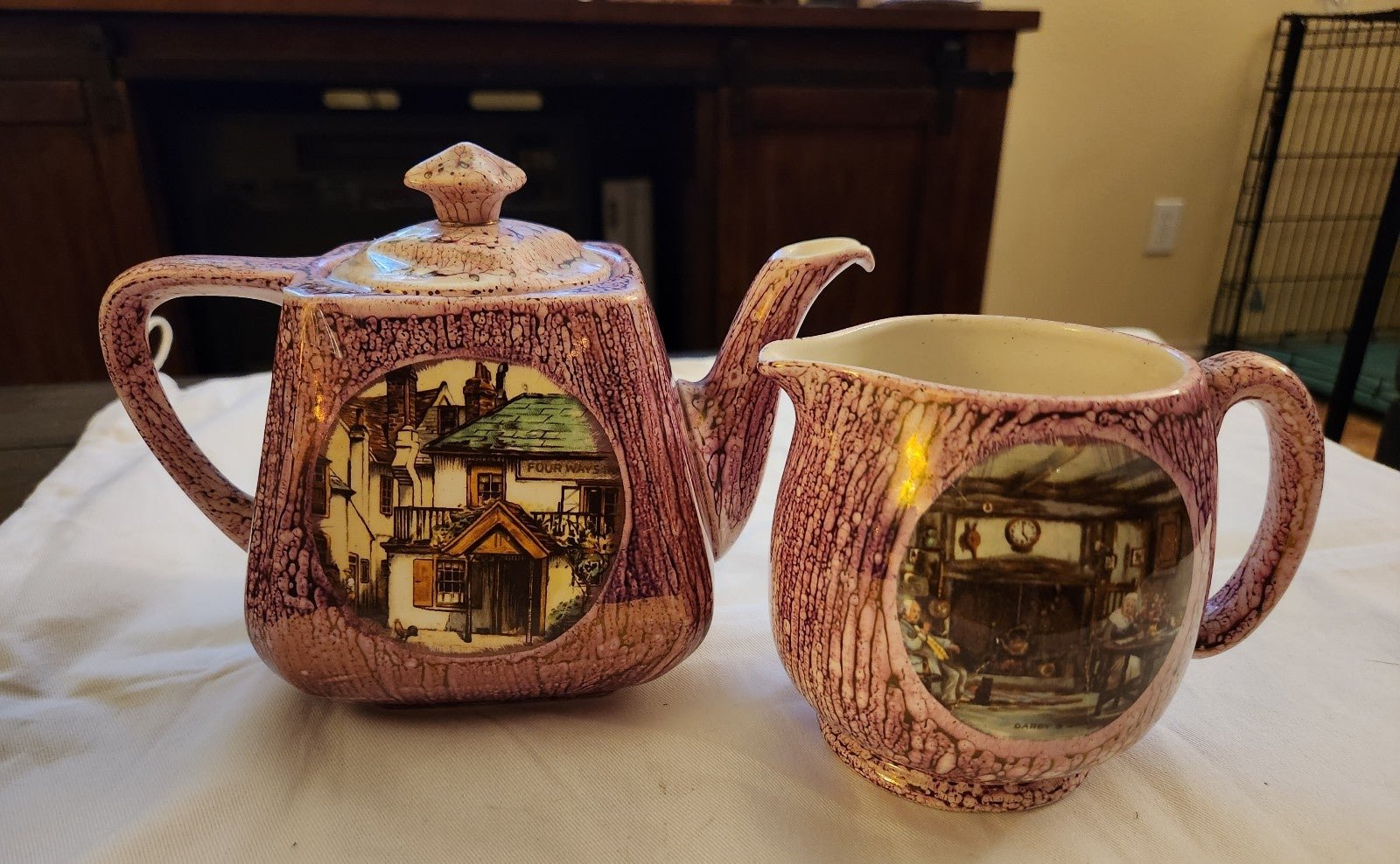 Lancaster Hanley English Teapot And Creamer/ Small Pitcher