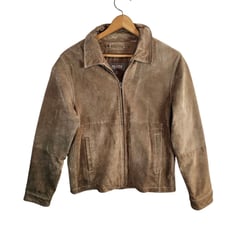 Wilsons Leather Tan Light Brown Suede Leather Jacket Coat Medium