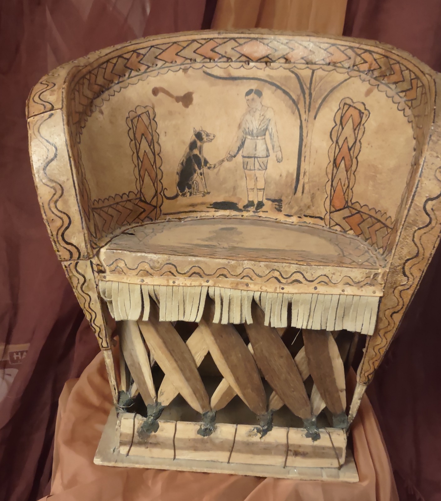 Vintage child size Mexican barrel chair