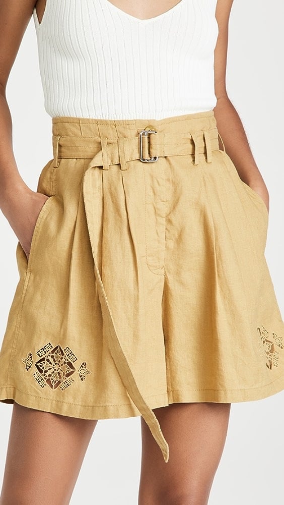 NWT REBECCA TAYLOR Pleated Linen Belted Shorts - Size 2