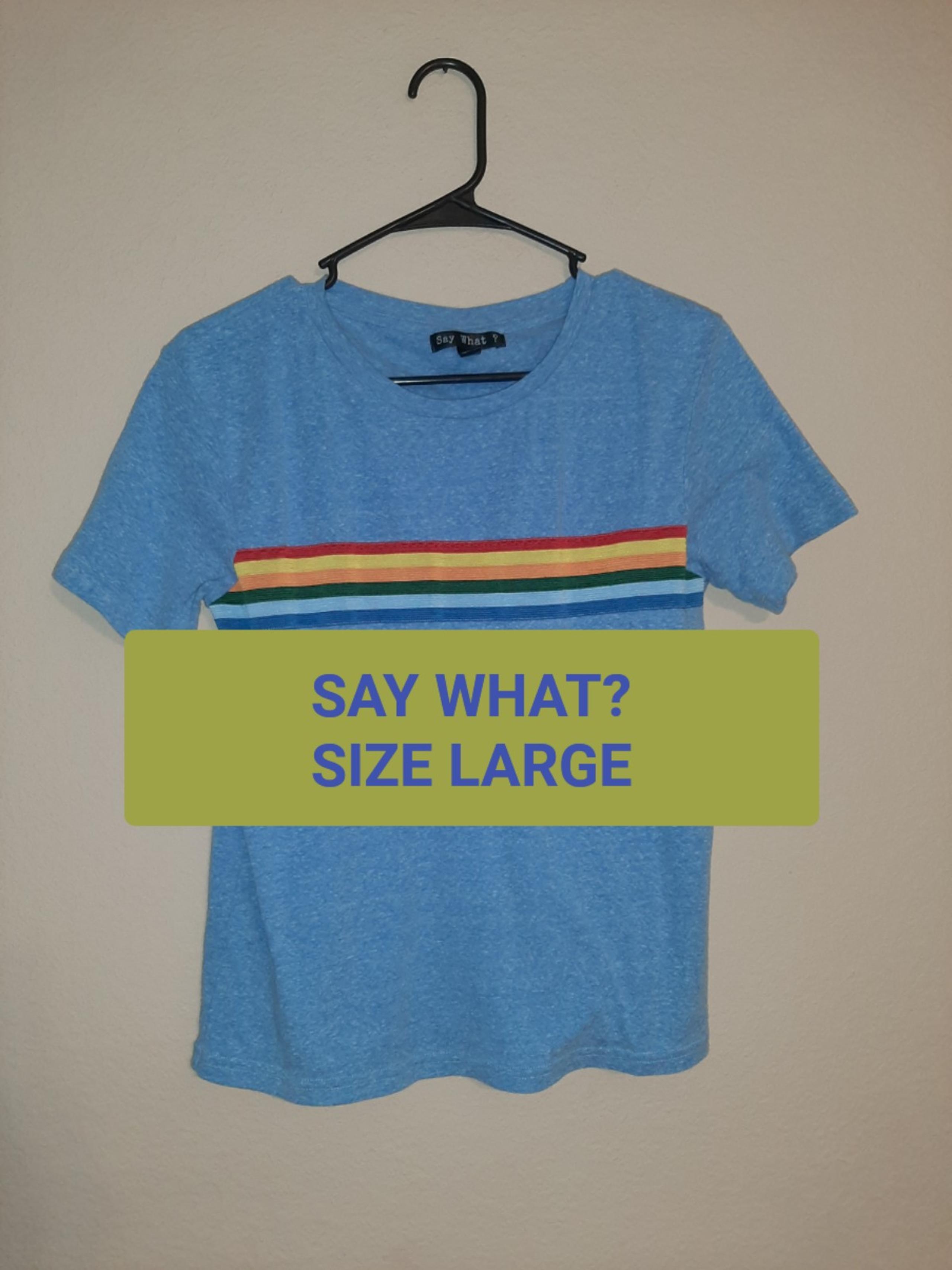 SAY WHAT? TSHIRT SIZE LARGE