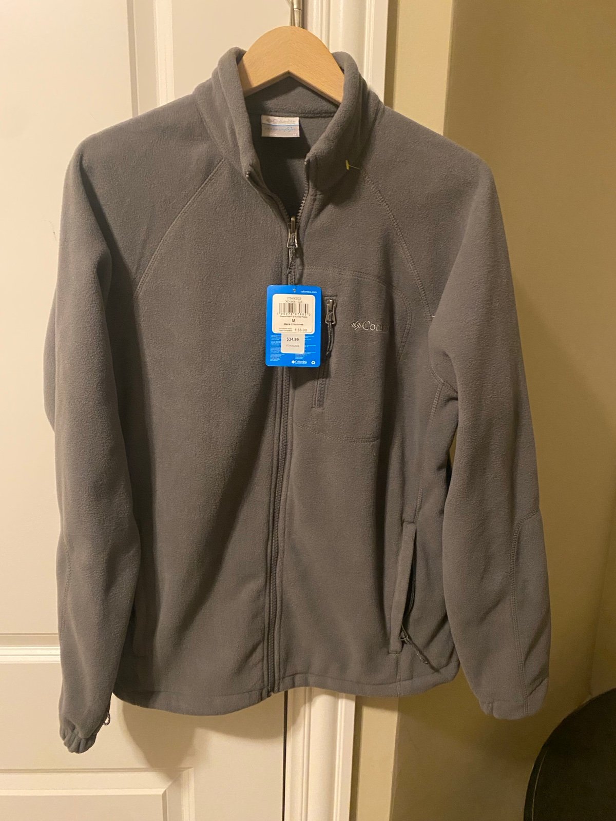 Columbia Mens Full Zip Jacket Coat New NWT Fast Shipping Gray Grey Long Sleeve M