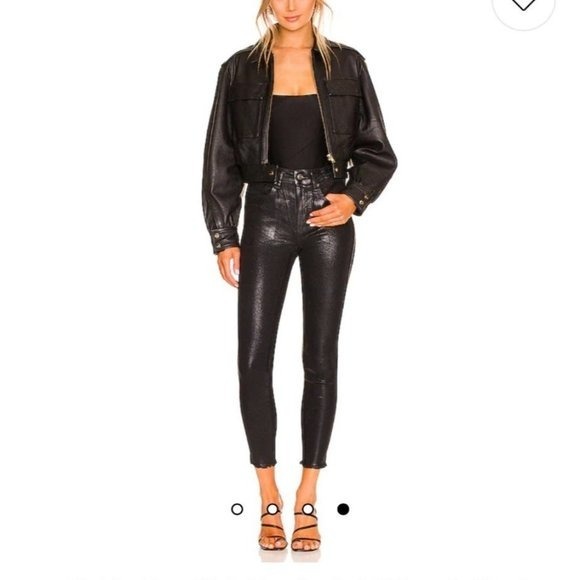Free People x We The Free High Rise Coated Skinny in Black