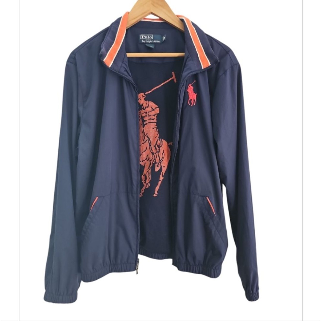 Polo Ralph Lauren Lightweight Windbreaker Navy Blue Jacket Preppy Old Money Sz M