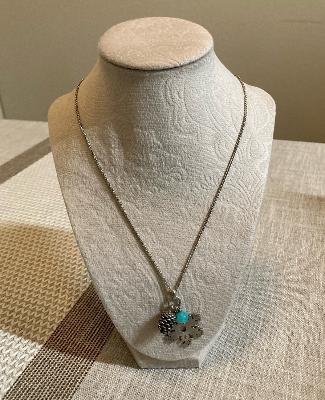 James Avery winter snowflake pinecone necklace