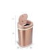 Smart Touchless Motion Sensor Trash Can Oval 3.9 Gallon Gold For Home or Office