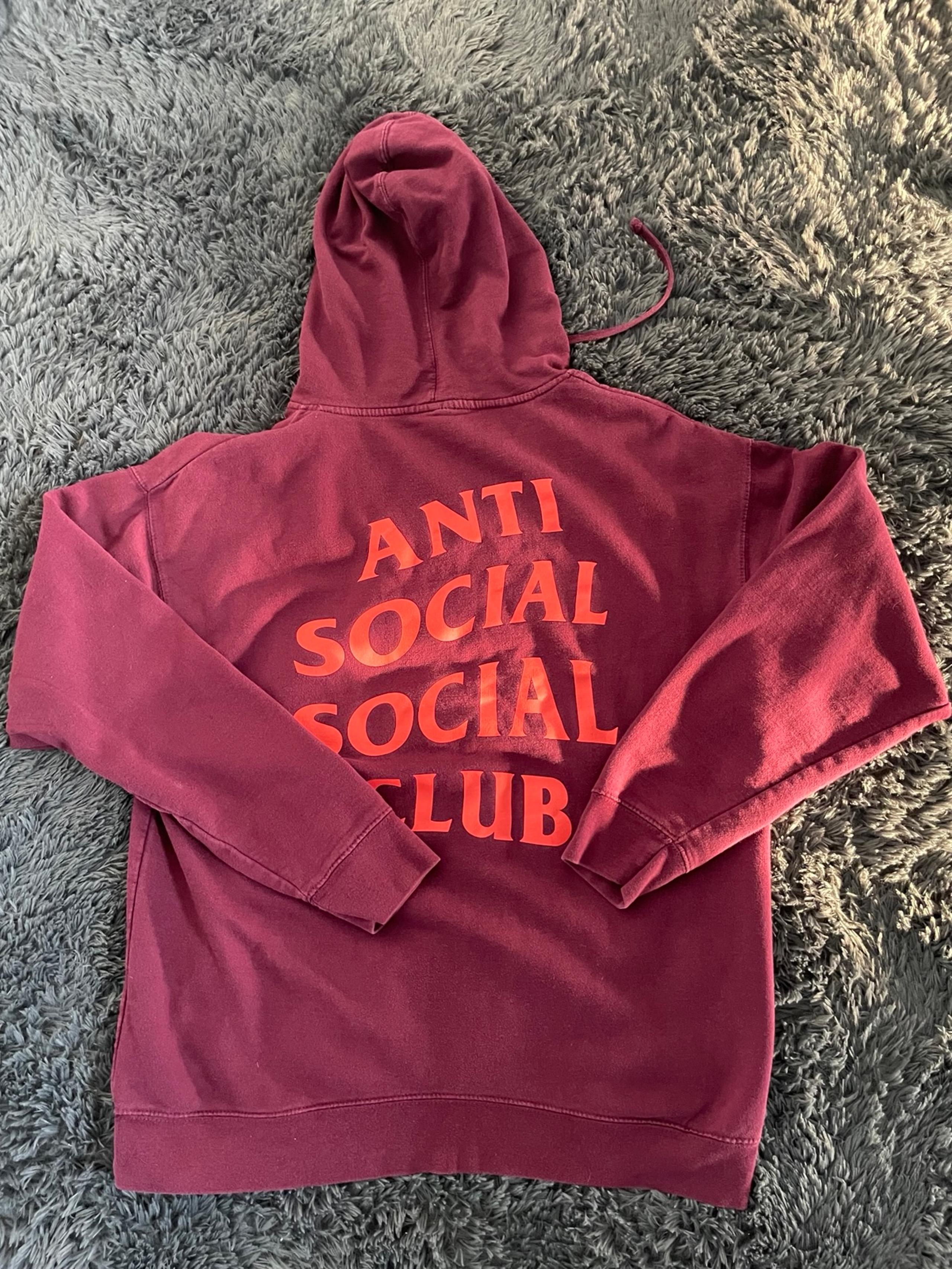 ANTI SOCIAL CLUB, LOST FEELIES BURGUNDY HOODIE FW 2017 | MEN XL