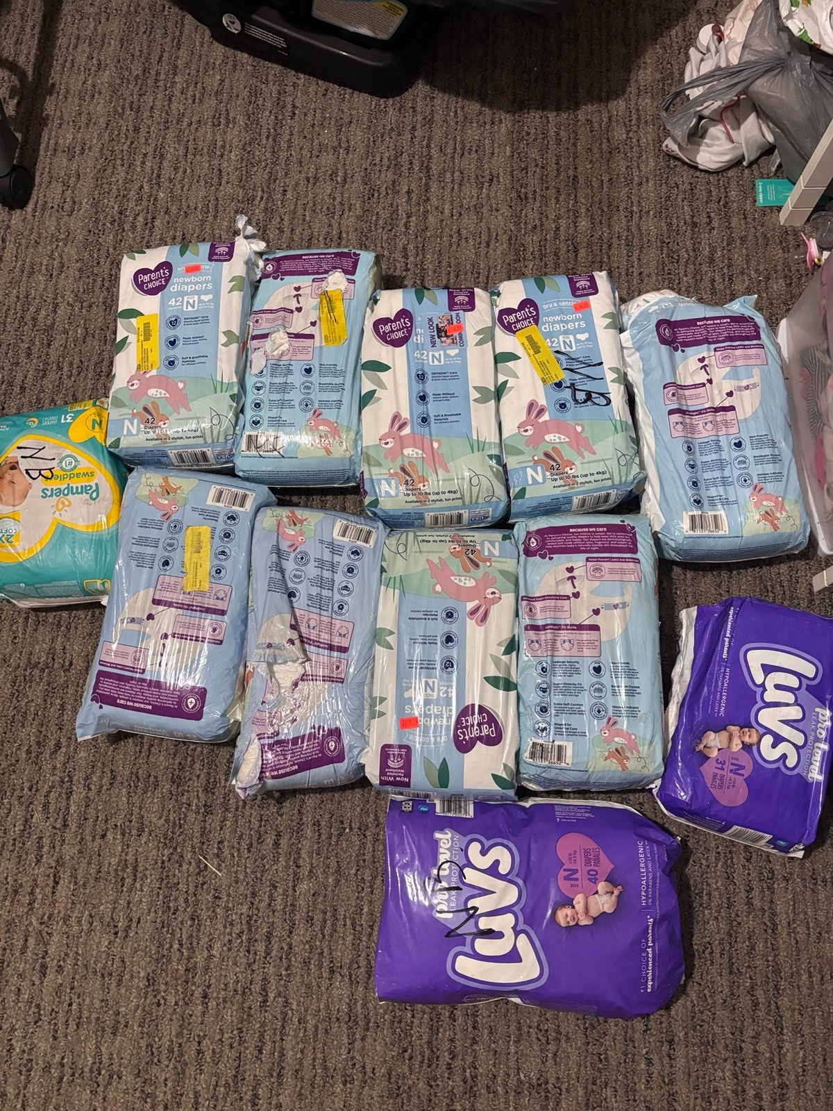 Unopened Newborn Diapers