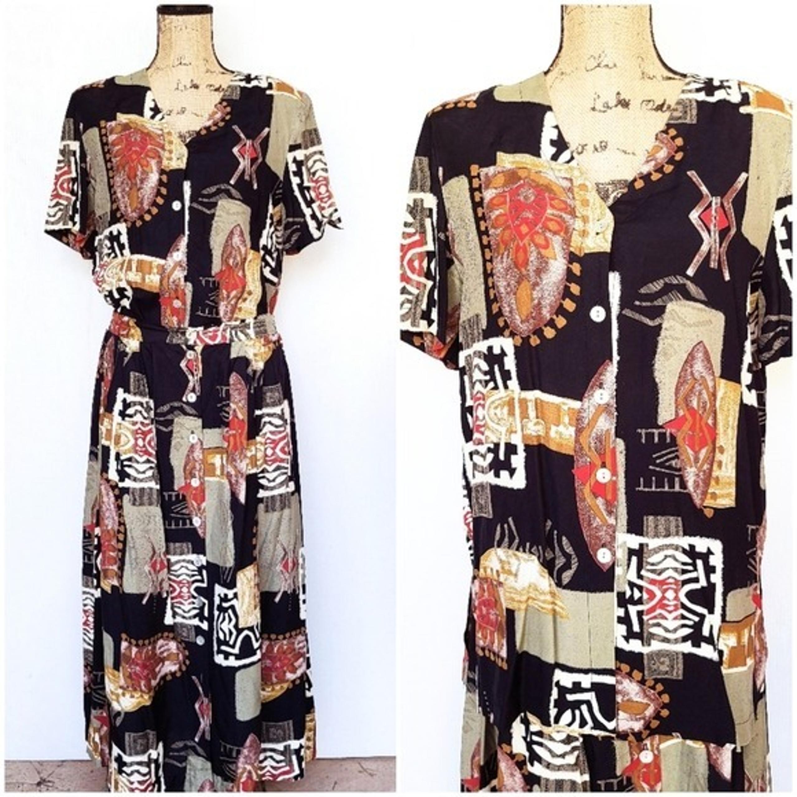 Vintage80s 90s boho abstract skirt set