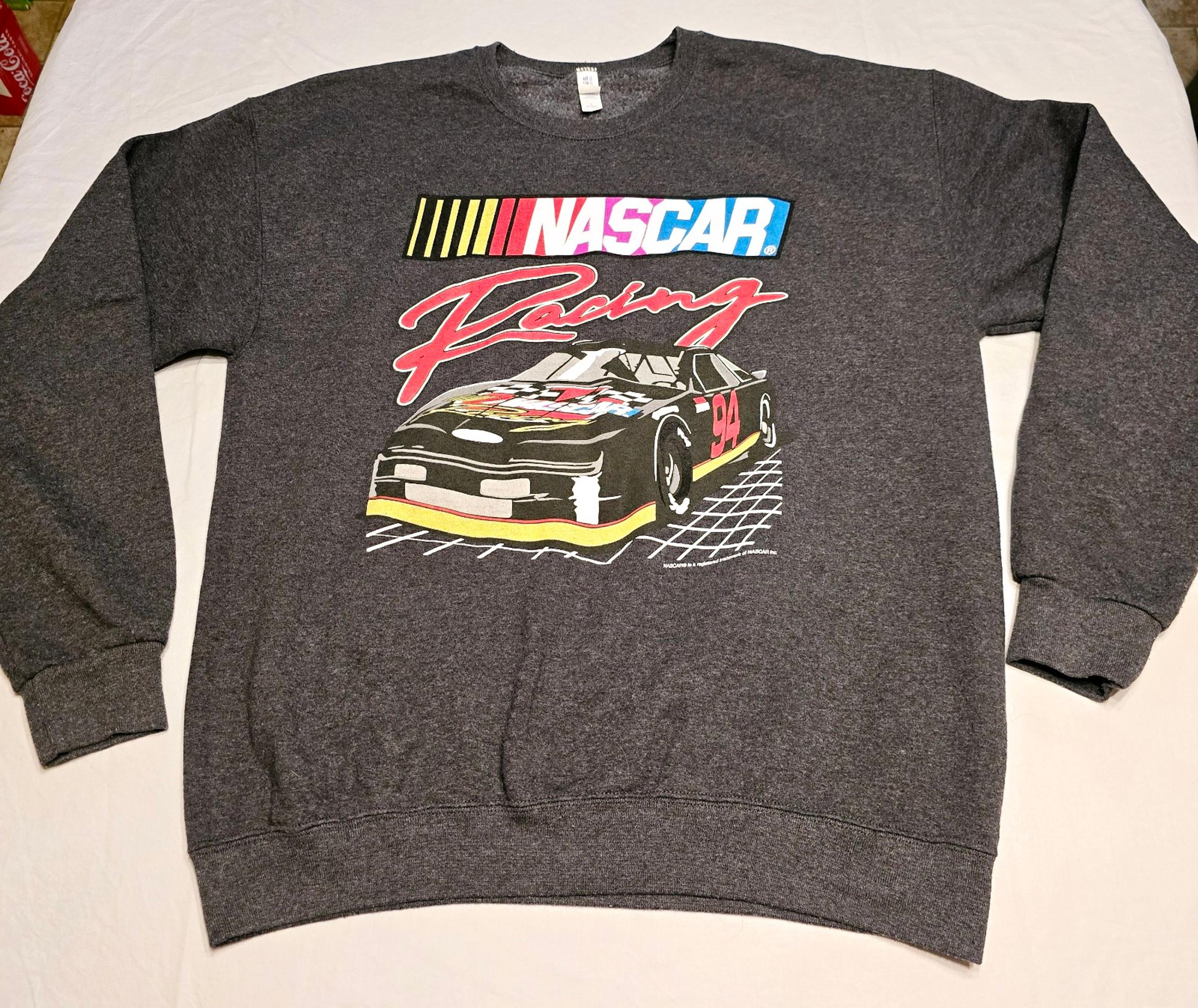 Nascar Racing Full Logo 94 Licensed Men's Crewneck Sweatshirt Sz L *Grey* EUC