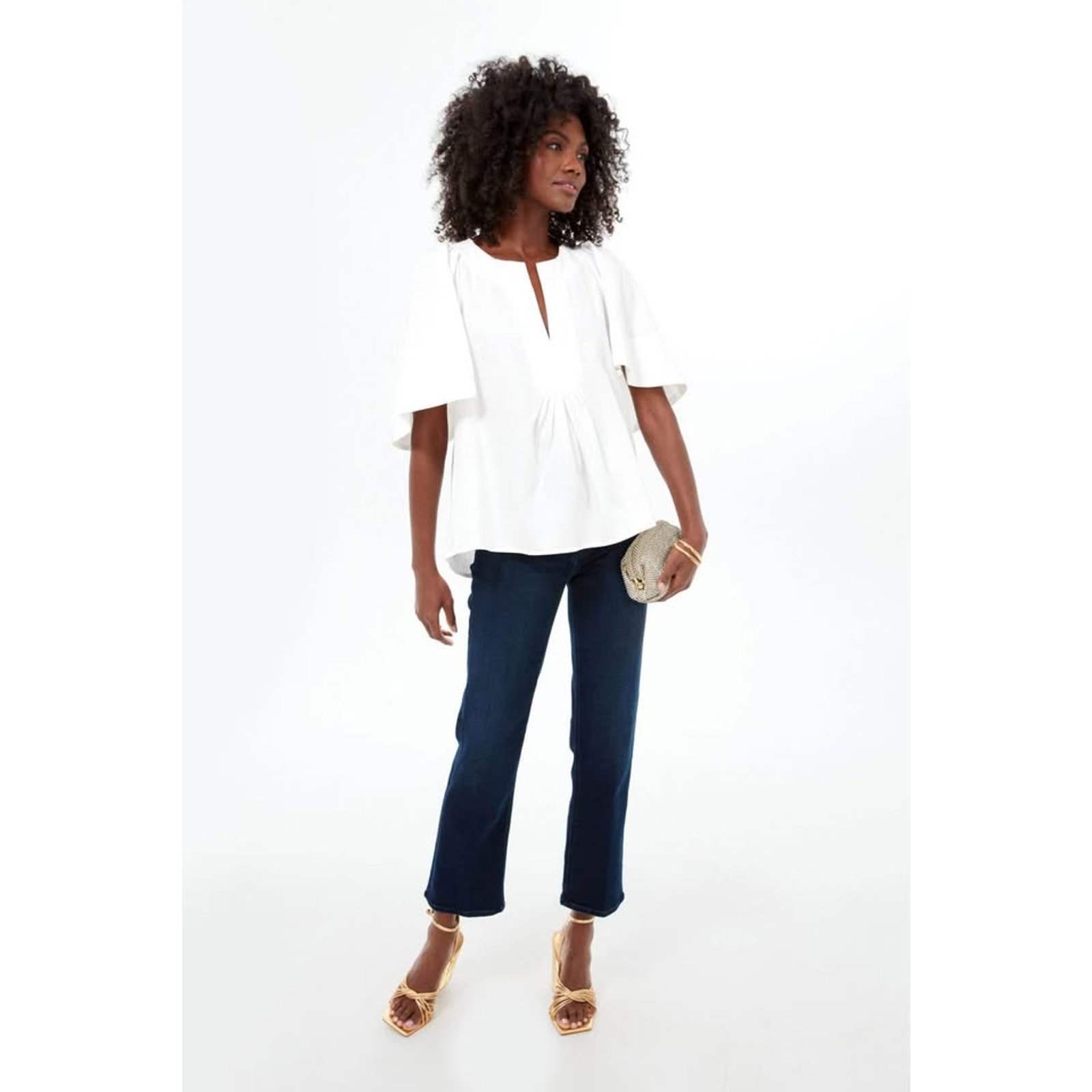 Pomander Place Tuckernuck Women’s Classic White Ruthie Blouse Sz L